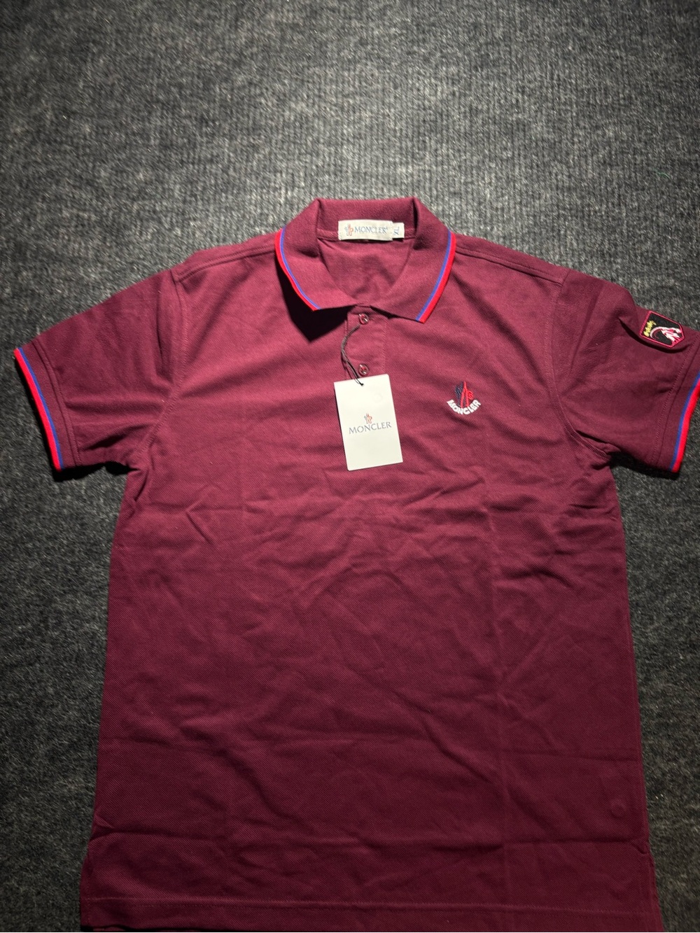 Moncler Men's Burgundy Polo Shirt XL